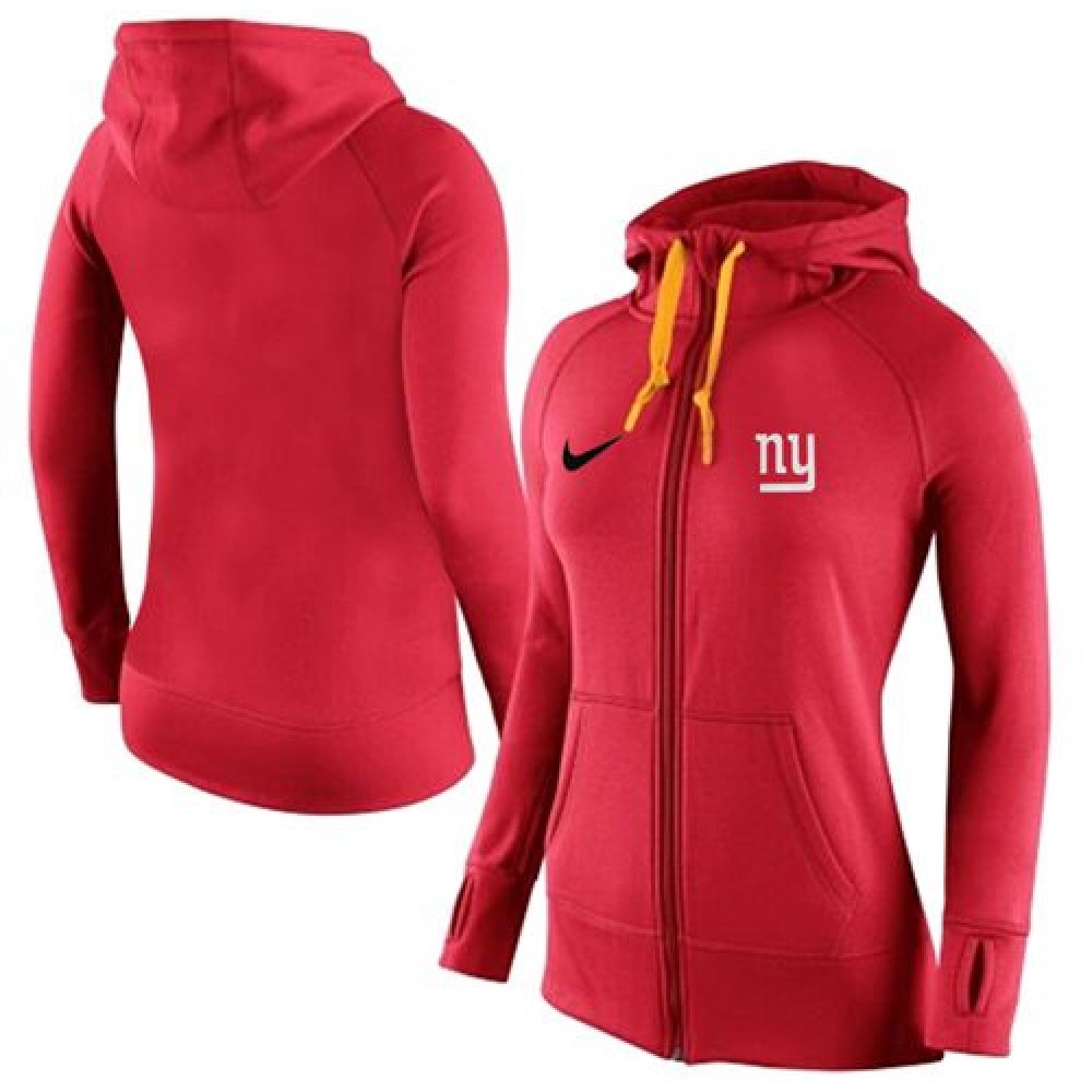 Women's Nike New York Giants Full-Zip Performance Hoodie Red