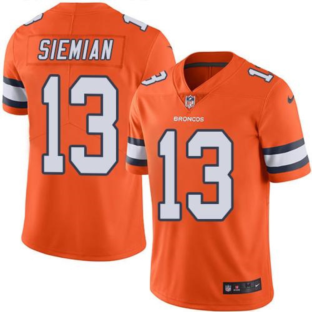 Nike Broncos #13 Trevor Siemian Orange Youth Stitched NFL Limited Rush Jersey Nike Broncos #13 Trevor Siemian Orange Youth Stitched NFL Limited Rush Jersey