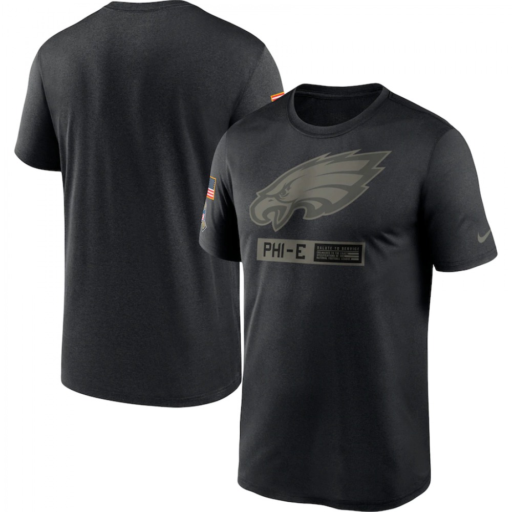 Men's Philadelphia Eagles 2020 Black Salute To Service Performance T-Shirt Men's Philadelphia Eagles 2020 Black Salute To Service Performance T-Shirt