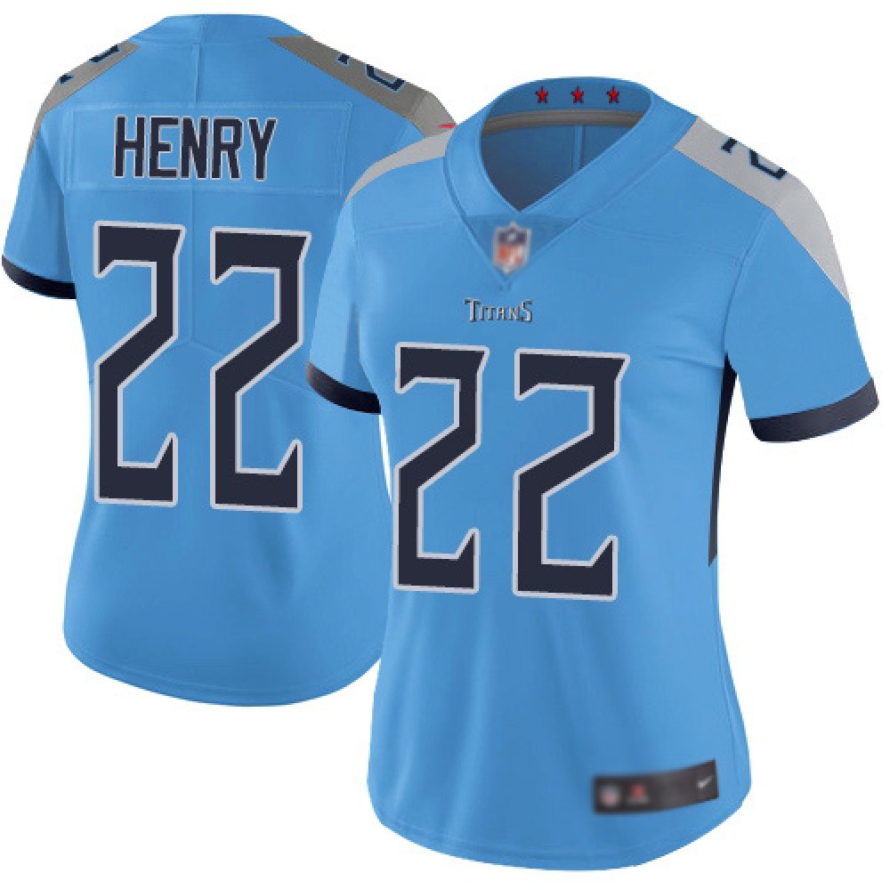 Women's Tennessee Titans #22 Derrick Henry Blue Vapor Untouchable Limited Stitched NFL Jersey(Run Small) Women's Tennessee Titans #22 Derrick Henry Blue Vapor Untouchable Limited Stitched NFL Jersey(Run Small)