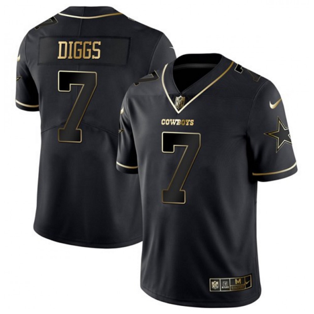 Men's Dallas Cowboys #7 Trevon Diggs Black Golden Edition Limited Stitched Jersey Men's Dallas Cowboys #7 Trevon Diggs Black Golden Edition Limited Stitched Jersey
