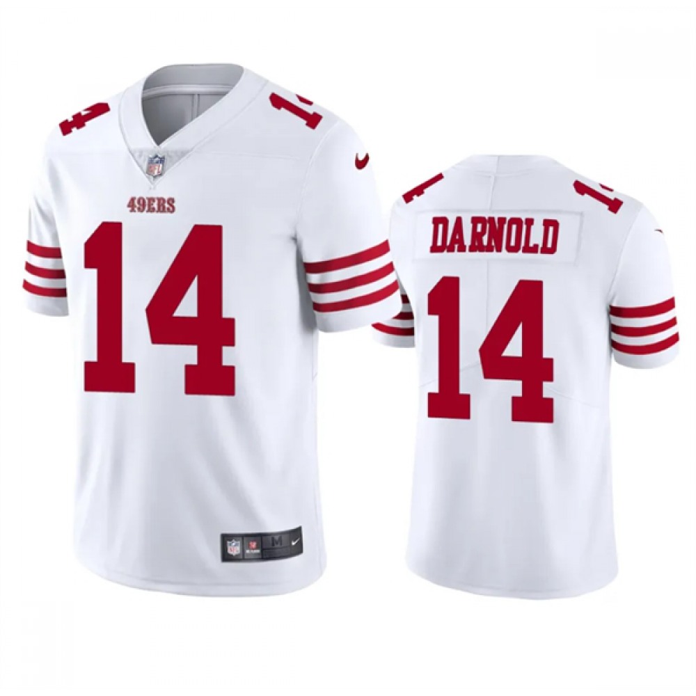 Men's San Francisco 49ers #14 Sam Darnold White Vapor Untouchable Limited Stitched Football Jersey Men's San Francisco 49ers #14 Sam Darnold White Vapor Untouchable Limited Stitched Football Jersey