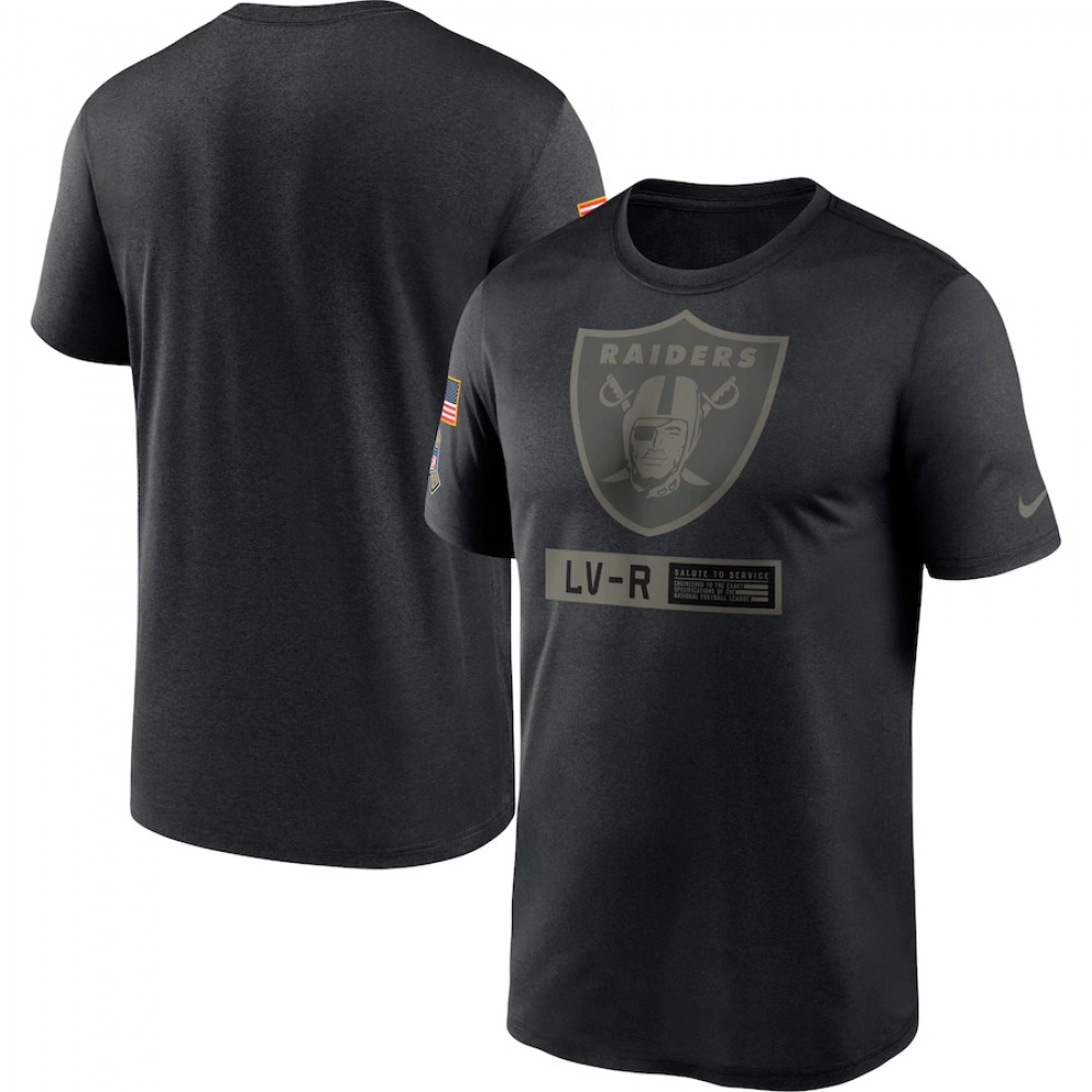 Men's Las Vegas Raiders 2020 Black Salute To Service Performance T-Shirt Men's Las Vegas Raiders 2020 Black Salute To Service Performance T-Shirt
