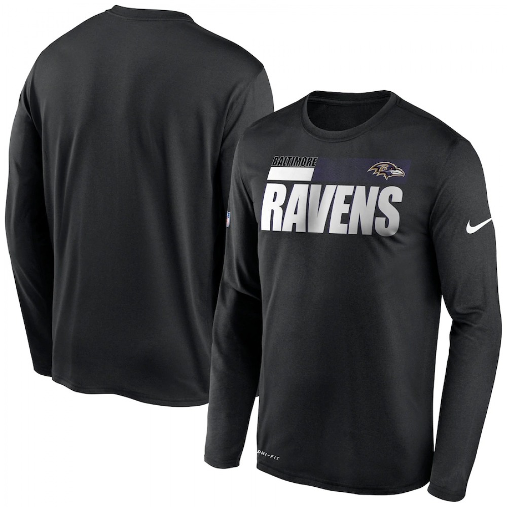 Men's Baltimore Ravens 2020 Black Sideline Impact Legend Performance Long Sleeve T-Shirt Men's Baltimore Ravens 2020 Black Sideline Impact Legend Performance Long Sleeve T-Shirt