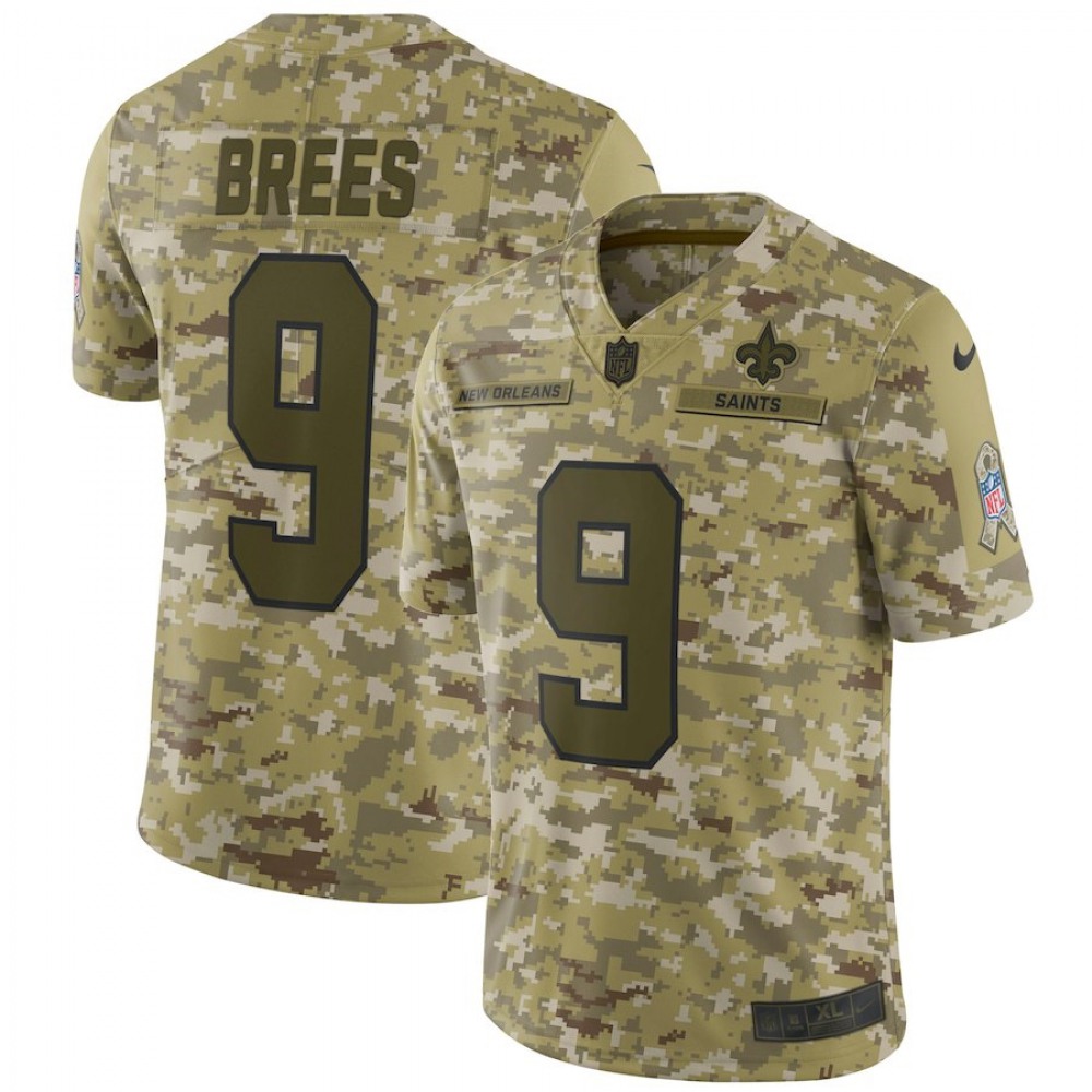 Men's New Orleans Saints #9 Drew Brees 2018 Camo Salute to Service Limited Stitched NFL Jersey Men's New Orleans Saints #9 Drew Brees 2018 Camo Salute to Service Limited Stitched NFL Jersey