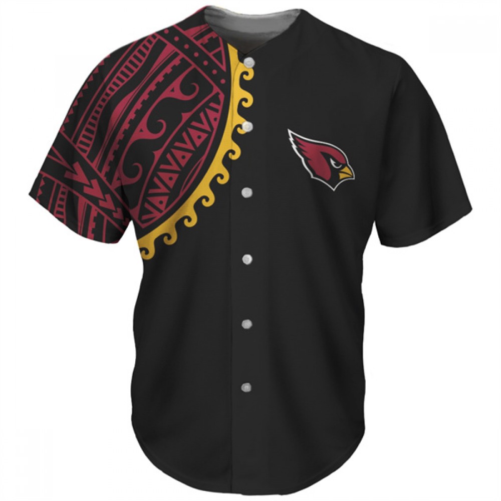 Men's Arizona Cardinals Black/Red Baseball Jersey Men's Arizona Cardinals Black/Red Baseball Jersey