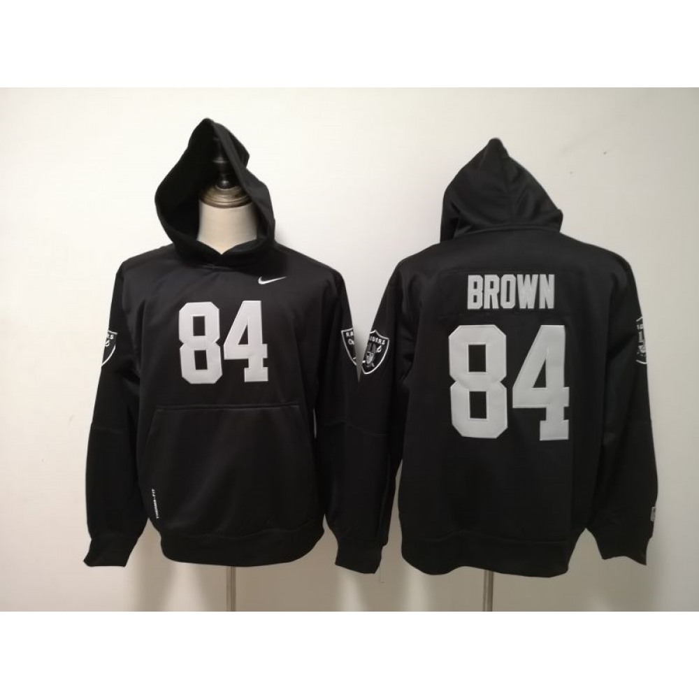 Men's Oakland Raiders #84 Antonio Brown Black Pullover Hoodie Men's Oakland Raiders #84 Antonio Brown Black Pullover Hoodie
