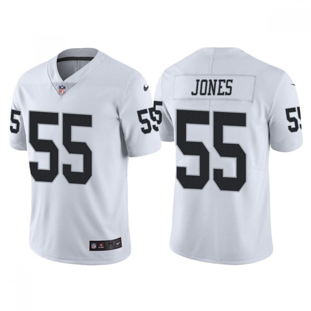 Men's Las Vegas Raiders #55 Chandler Jones White Vapor Limited Stitched Jersey Men's Las Vegas Raiders #55 Chandler Jones White Vapor Limited Stitched Jersey
