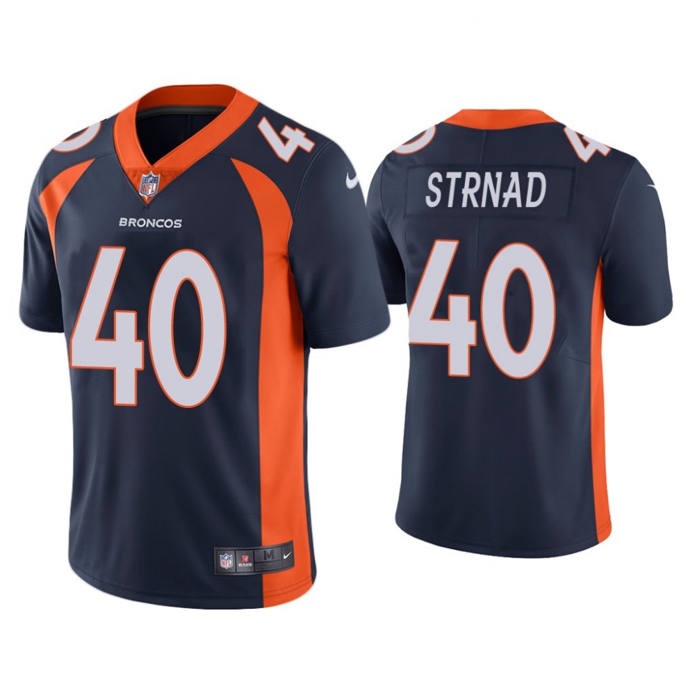 Men's Denver Broncos #40 Justin Strnad Navy Vapor Untouchable Limited Stitched Jersey Men's Denver Broncos #40 Justin Strnad Navy Vapor Untouchable Limited Stitched Jersey