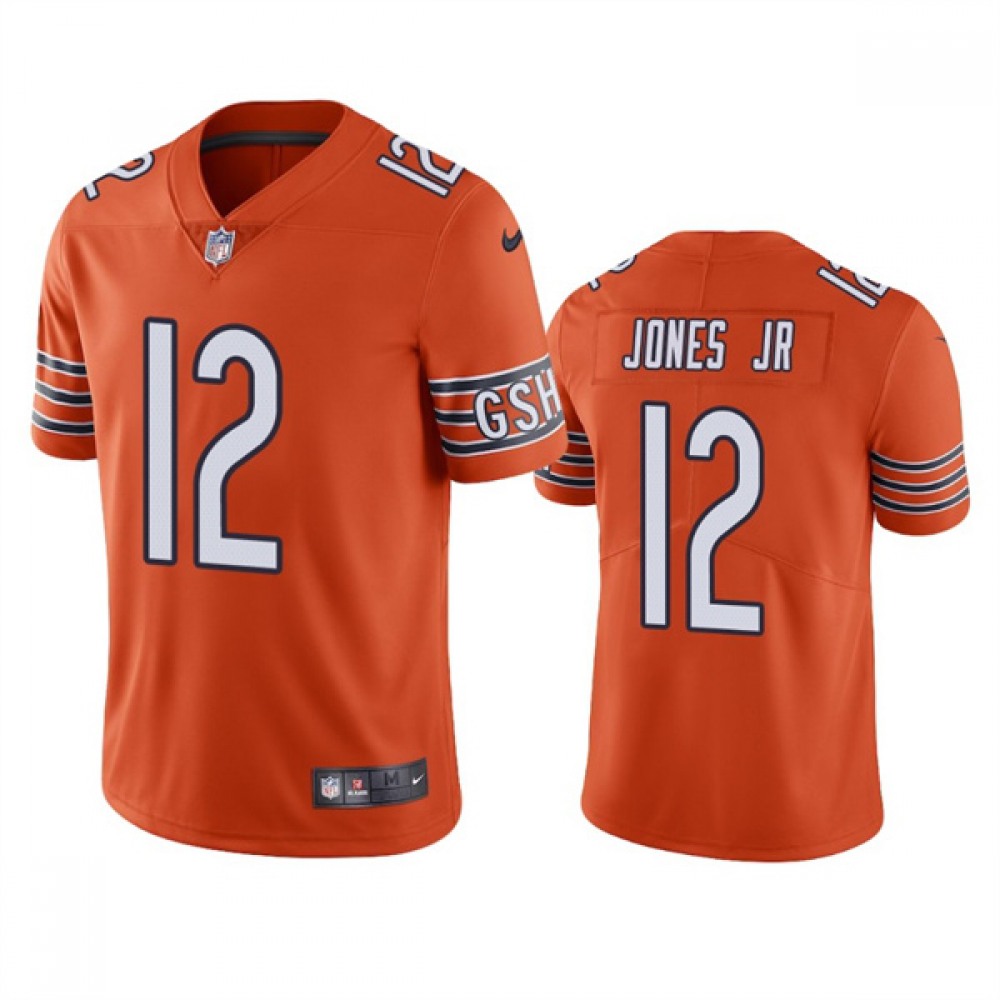 Men's Chicago Bears #12 Velus Jones Jr. Orange Vapor untouchable Limited Stitched Jersey Men's Chicago Bears #12 Velus Jones Jr. Orange Vapor untouchable Limited Stitched Jersey