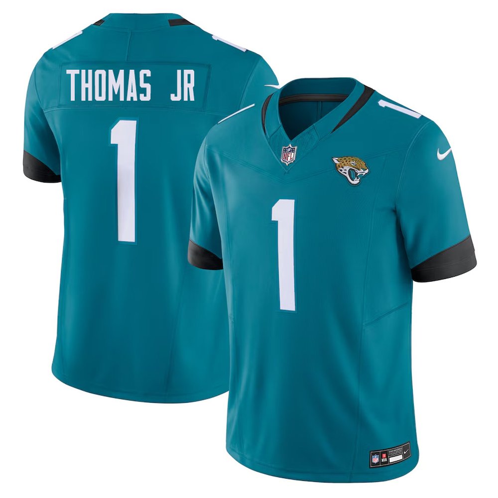 Men's Jacksonville Jaguars Brian Thomas Jr Nike Teal 2024 NFL Draft First Round Pick Player F.U.S.E. Vapor Untouchable Limited Stitched Football Jersey Men's Jacksonville Jaguars Brian Thomas Jr Nike Teal 2024 NFL Draft First Round Pick Player F.U.S.E. Vapor Untouchable Limited Stitched Football Jersey