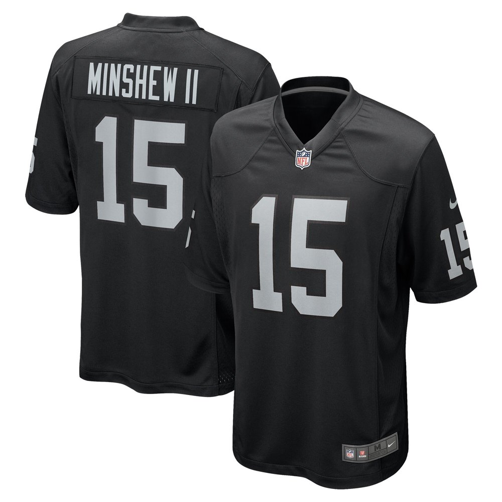 Men's Nike Gardner Minshew II Black Las Vegas Raiders Team Game Jersey Men's Nike Gardner Minshew II Black Las Vegas Raiders Team Game Jersey