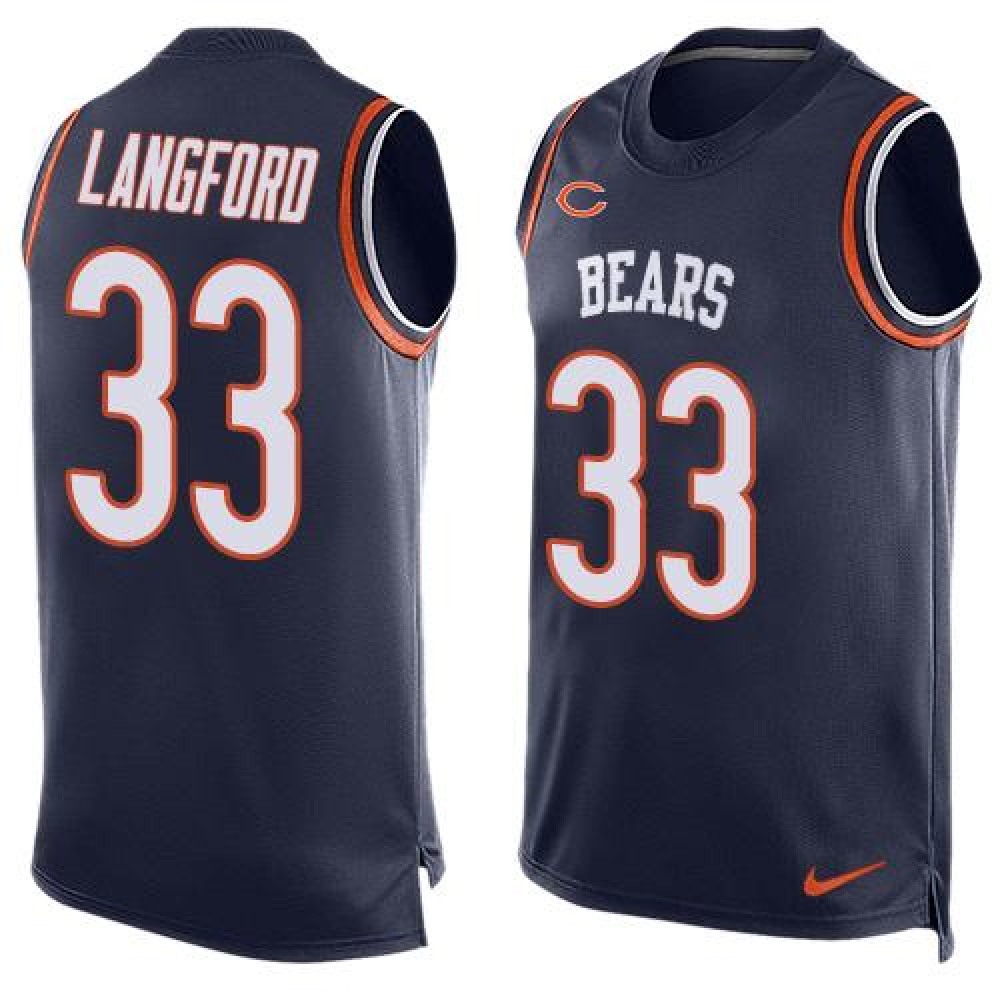 Nike Bears #33 Jeremy Langford Navy Blue Team Color Men's Stitched NFL Limited Tank Top Jersey Nike Bears #33 Jeremy Langford Navy Blue Team Color Men's Stitched NFL Limited Tank Top Jersey