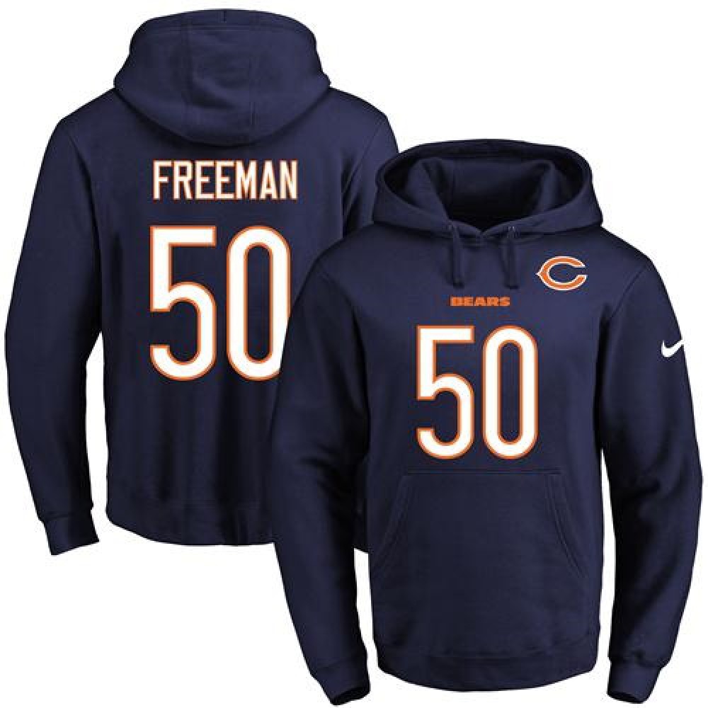 Nike Bears #50 Jerrell Freeman Navy Blue Name & Number Pullover NFL Hoodie Nike Bears #50 Jerrell Freeman Navy Blue Name & Number Pullover NFL Hoodie