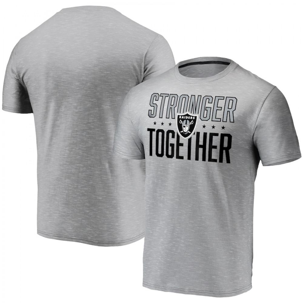 Men's Las Vegas Raiders Gray Stronger Together Space Dye T-Shirt Men's Las Vegas Raiders Gray Stronger Together Space Dye T-Shirt