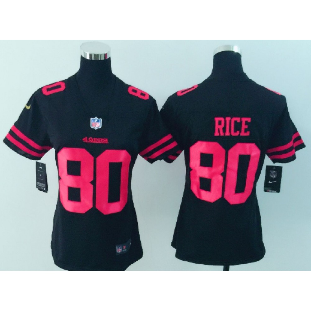 Women's Nike San Francisco 49ers #80 Jerry Rice Black Vapor Untouchable Limited Stitched NFL Jersey