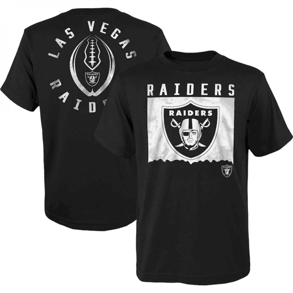 Men's Las Vegas Raiders Black Preschool Liquid Camo Logo T-Shirt Men's Las Vegas Raiders Black Preschool Liquid Camo Logo T-Shirt