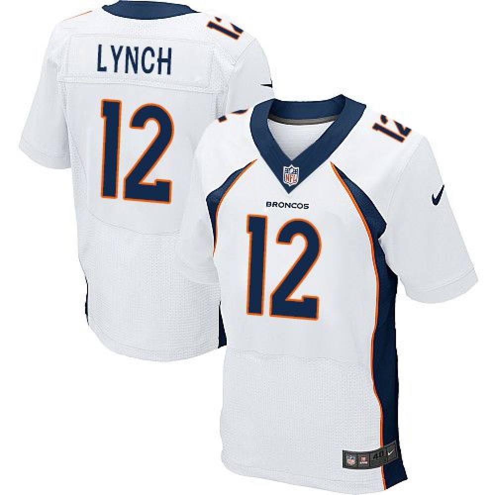 Nike Broncos #12 Paxton Lynch White Men's Stitched NFL New Elite Jersey Nike Broncos #12 Paxton Lynch White Men's Stitched NFL New Elite Jersey