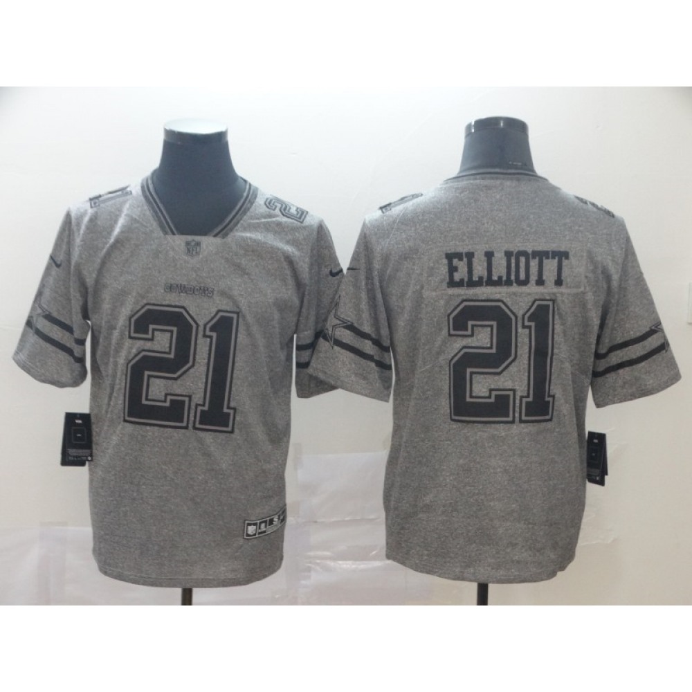 Men's Dallas Cowboys #21 Ezekiel Elliott Grey Stitched NFL Jersey Men's Dallas Cowboys #21 Ezekiel Elliott Grey Stitched NFL Jersey