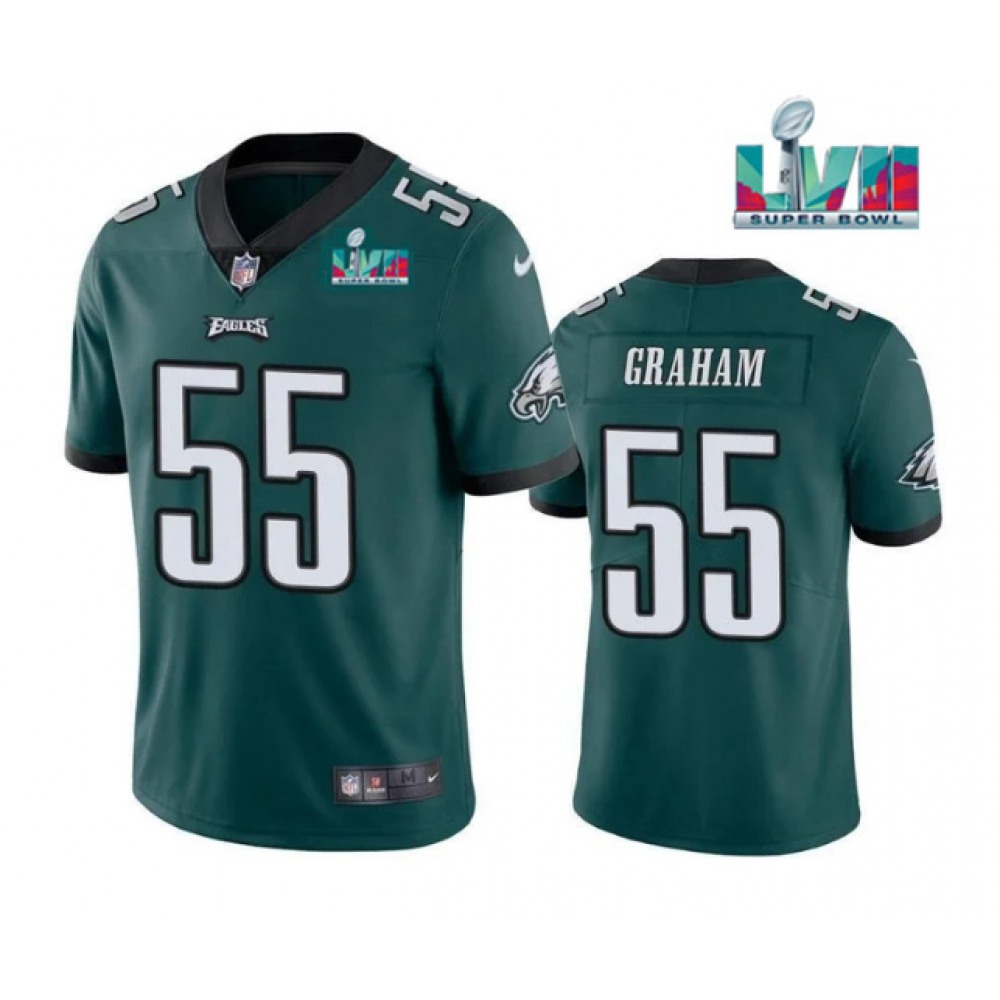 Youth Philadelphia Eagles #55 Brandon Graham Green Super Bowl LVII Patch Vapor Untouchable Limited Stitched Football Jersey Youth Philadelphia Eagles #55 Brandon Graham Green Super Bowl LVII Patch Vapor Untouchable Limited Stitched Football Jersey