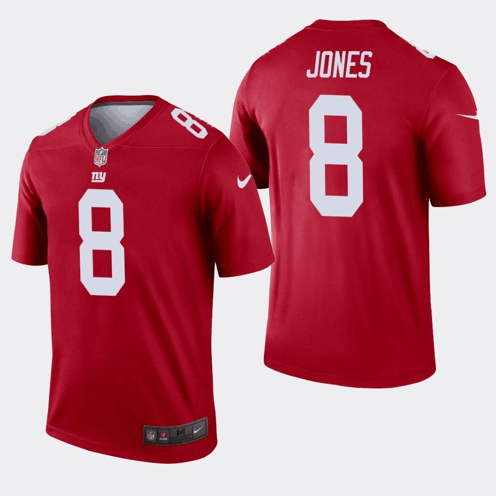 Men's New York Giants #8 Daniel Jones Red Inverted Legend Stitched NFL Jersey Men's New York Giants #8 Daniel Jones Red Inverted Legend Stitched NFL Jersey