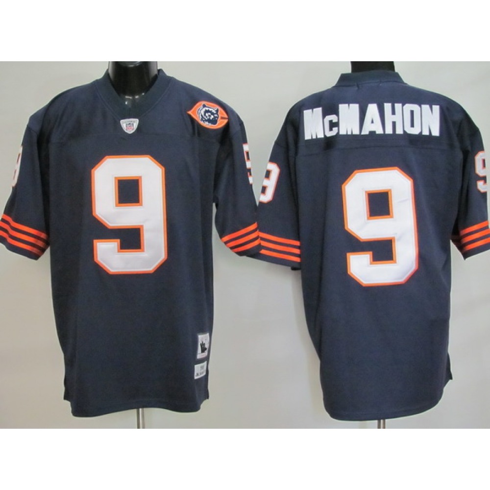 Mitchell & Ness Bears #9 Jim McMahon Blue With Big Number Stitched Throwback NFL Jersey Mitchell & Ness Bears #9 Jim McMahon Blue With Big Number Stitched Throwback NFL Jersey