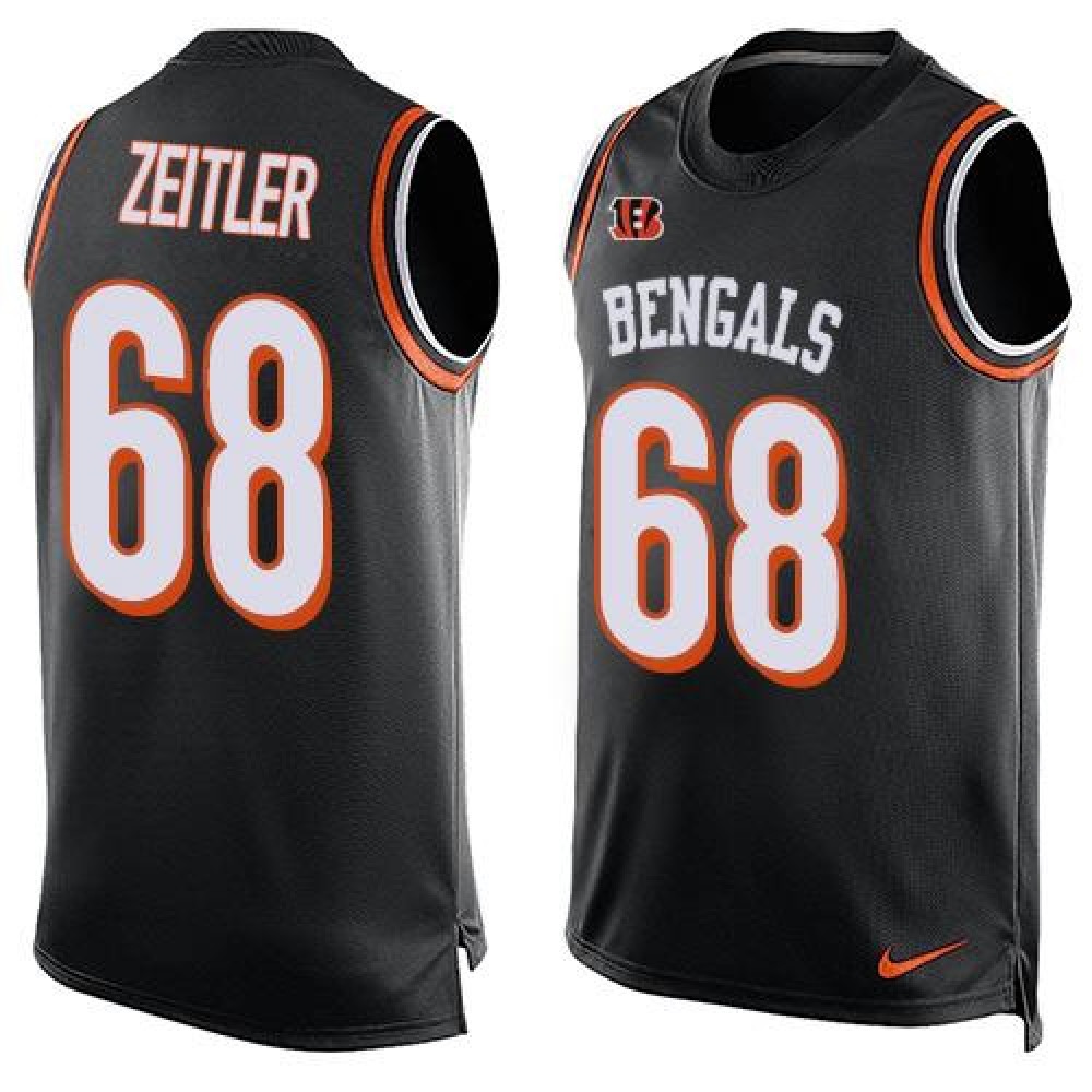 Nike Bengals #68 Kevin Zeitler Black Team Color Men's Stitched NFL Limited Tank Top Jersey Nike Bengals #68 Kevin Zeitler Black Team Color Men's Stitched NFL Limited Tank Top Jersey