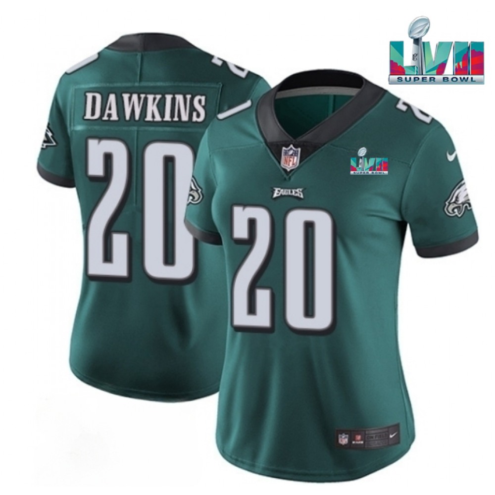 Women's Philadelphia Eagles #20 Brian Dawkins Green Super Bowl LVII PatchVapor Untouchable Limited Stitched Football Jersey(Run Small) Women's Philadelphia Eagles #20 Brian Dawkins Green Super Bowl LVII PatchVapor Untouchable Limited Stitched Football Jersey(Run Small)