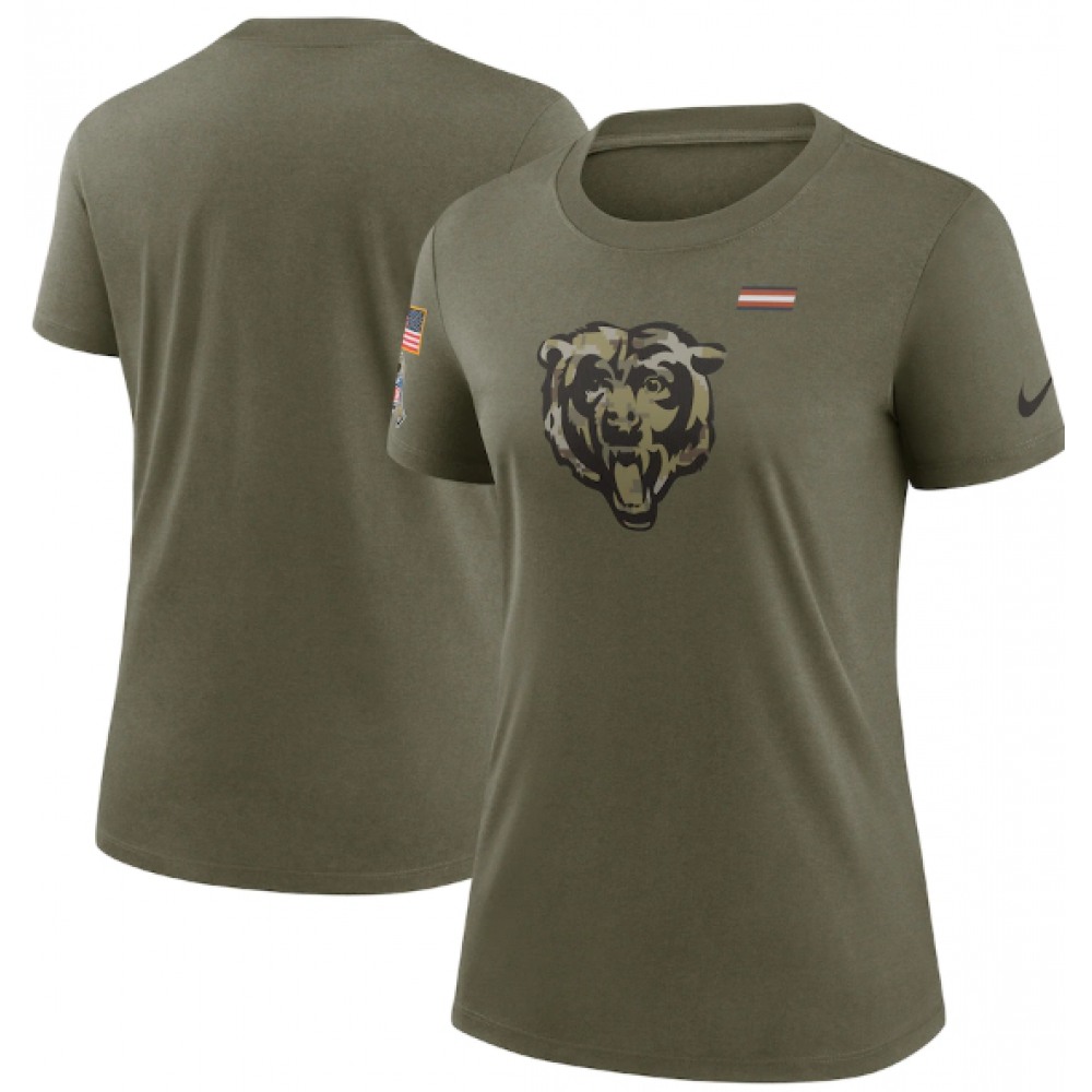 Women's Chicago Bears Olive 2021 Salute To Service T-Shirt (Run Small) Women's Chicago Bears Olive 2021 Salute To Service T-Shirt (Run Small)