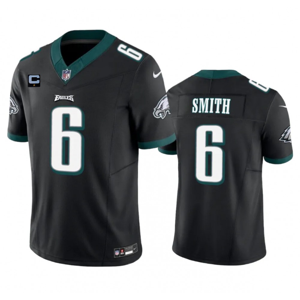 Men's Philadelphia Eagles #6 DeVonta Smith Black 2023 F.U.S.E. With 1-Star C Patch Vapor Untouchable Limited Stitched Football Jersey Men's Philadelphia Eagles #6 DeVonta Smith Black 2023 F.U.S.E. With 1-Star C Patch Vapor Untouchable Limited Stitched Football Jersey