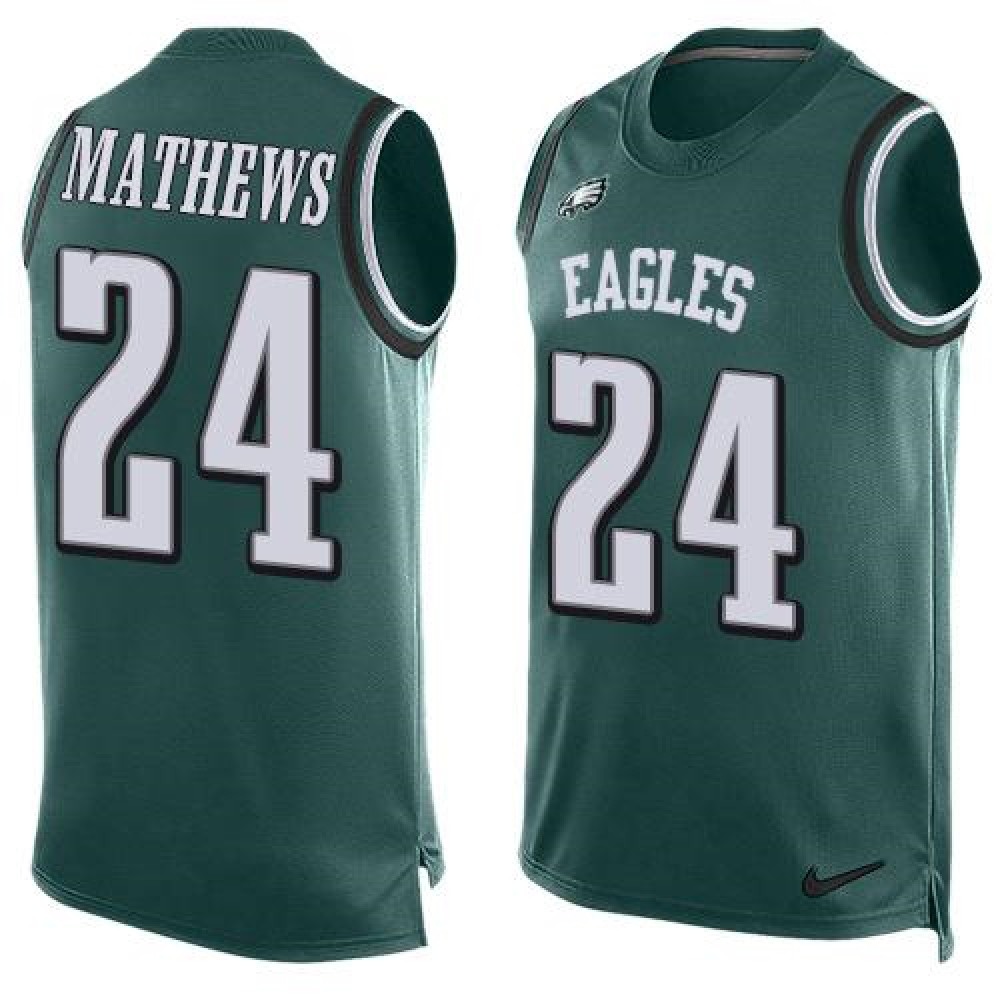 Nike Eagles #24 Ryan Mathews Midnight Green Team Color Men's Stitched NFL Limited Tank Top Jersey Nike Eagles #24 Ryan Mathews Midnight Green Team Color Men's Stitched NFL Limited Tank Top Jersey
