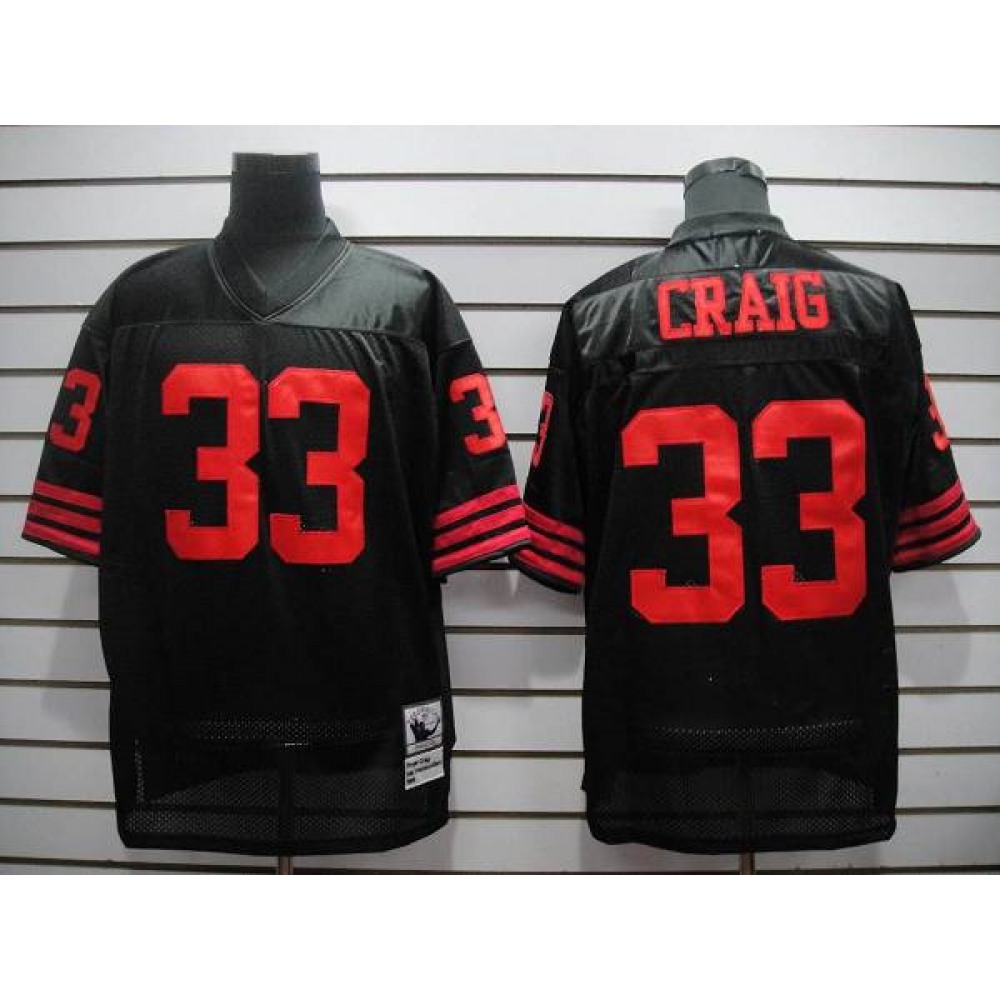 Mitchell and Ness 49ers #33 Roger Craig Black Stitched Throwback NFL Jersey