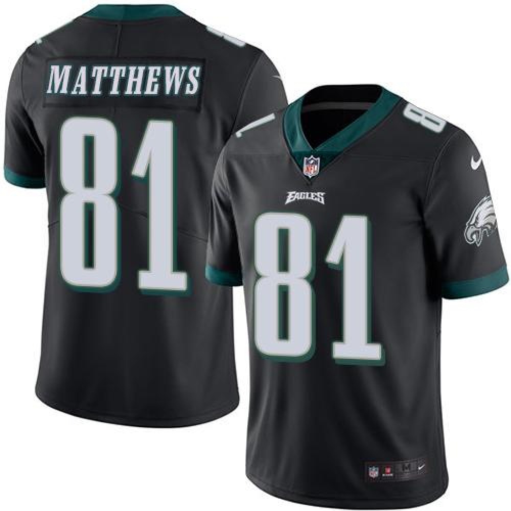 Nike Eagles #81 Jordan Matthews Black Men's Stitched NFL Limited Rush Jersey Nike Eagles #81 Jordan Matthews Black Men's Stitched NFL Limited Rush Jersey