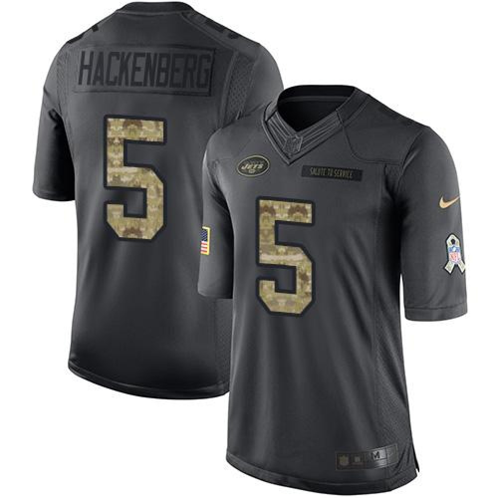 Nike Jets #5 Christian Hackenberg Black Youth Stitched NFL Limited 2016 Salute to Service Jersey Nike Jets #5 Christian Hackenberg Black Youth Stitched NFL Limited 2016 Salute to Service Jersey
