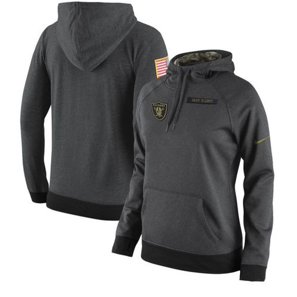 Women's Oakland Raiders Nike Anthracite Salute to Service Player Performance Hoodie Women's Oakland Raiders Nike Anthracite Salute to Service Player Performance Hoodie