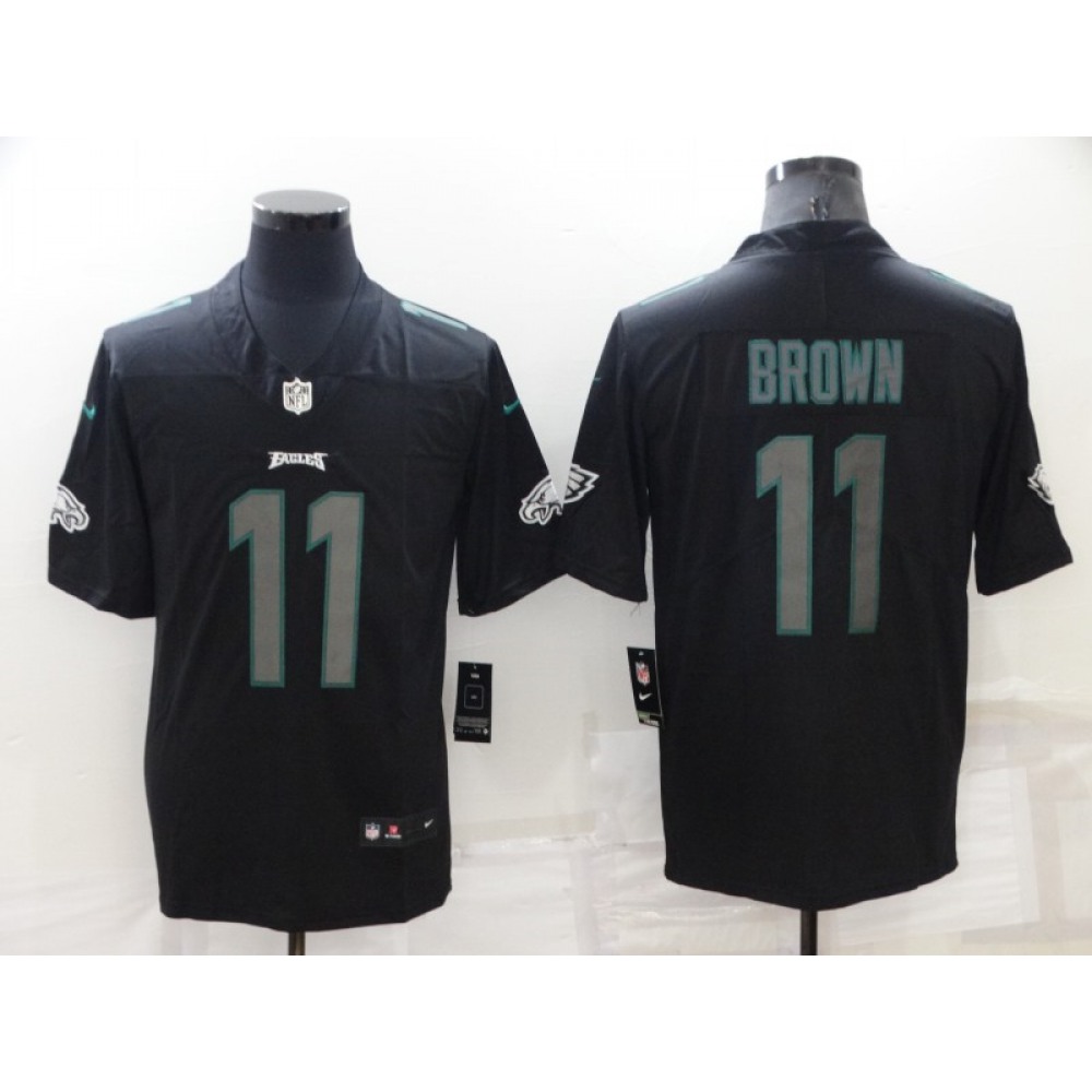 Men's Philadelphia Eagles #11 A. J. Brown Black Impact Limited Stitched Jersey Men's Philadelphia Eagles #11 A. J. Brown Black Impact Limited Stitched Jersey