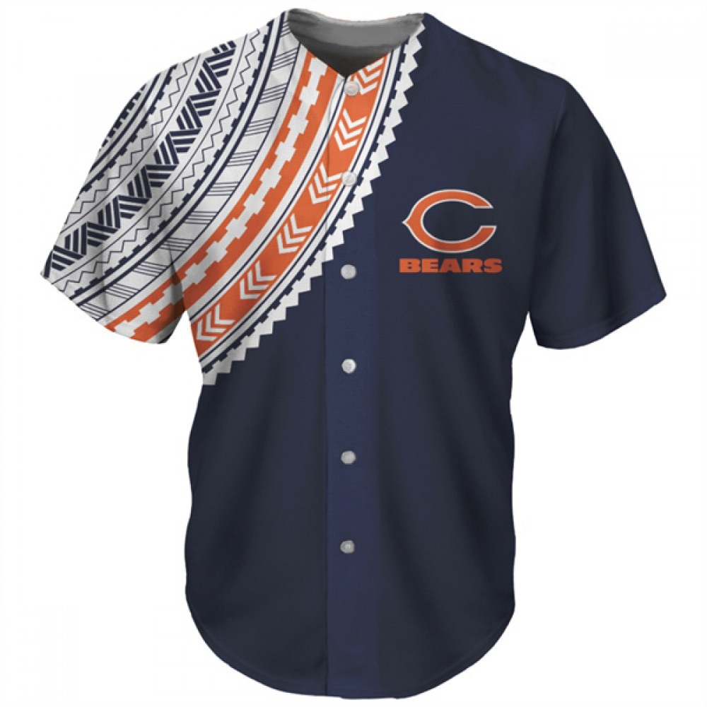 Men's Chicago Bears Navy Baseball Jersey Men's Chicago Bears Navy Baseball Jersey