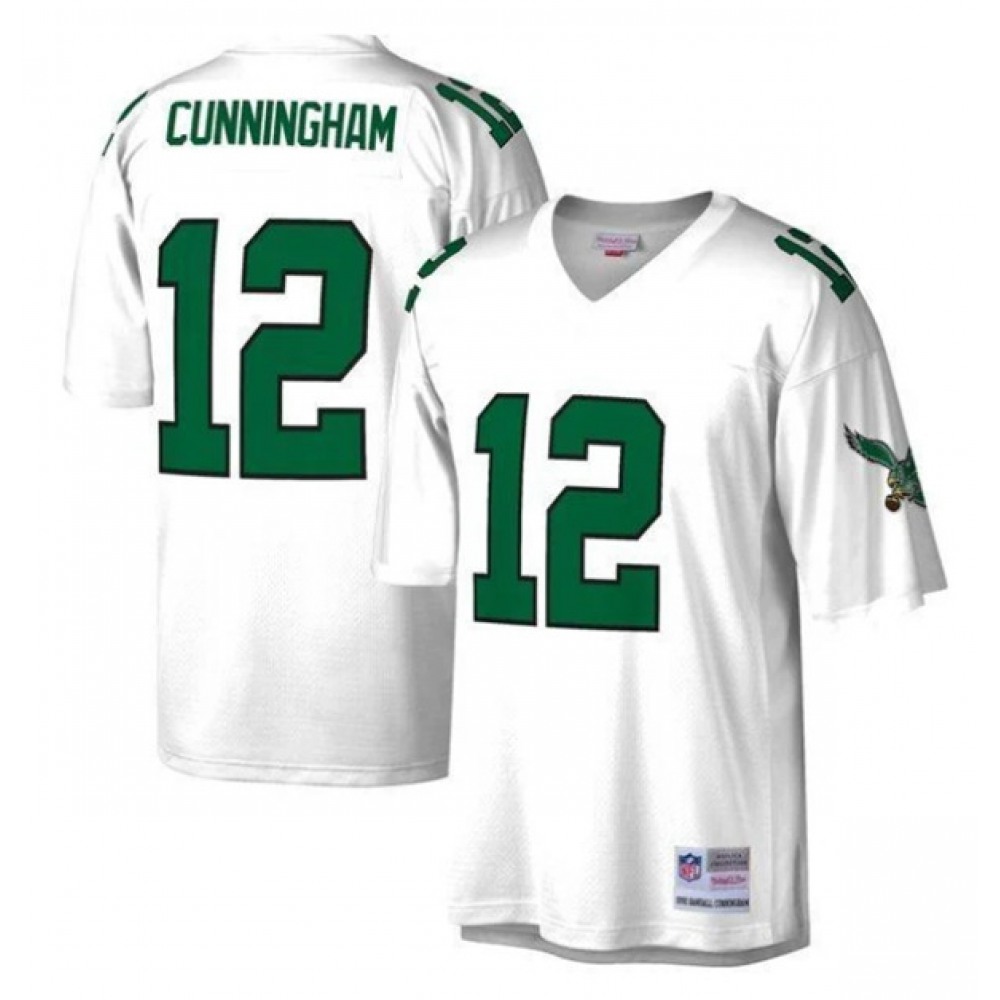 Men's Philadelphia Eagles #12 Randall Cunningham White Stitched Jersey Men's Philadelphia Eagles #12 Randall Cunningham White Stitched Jersey