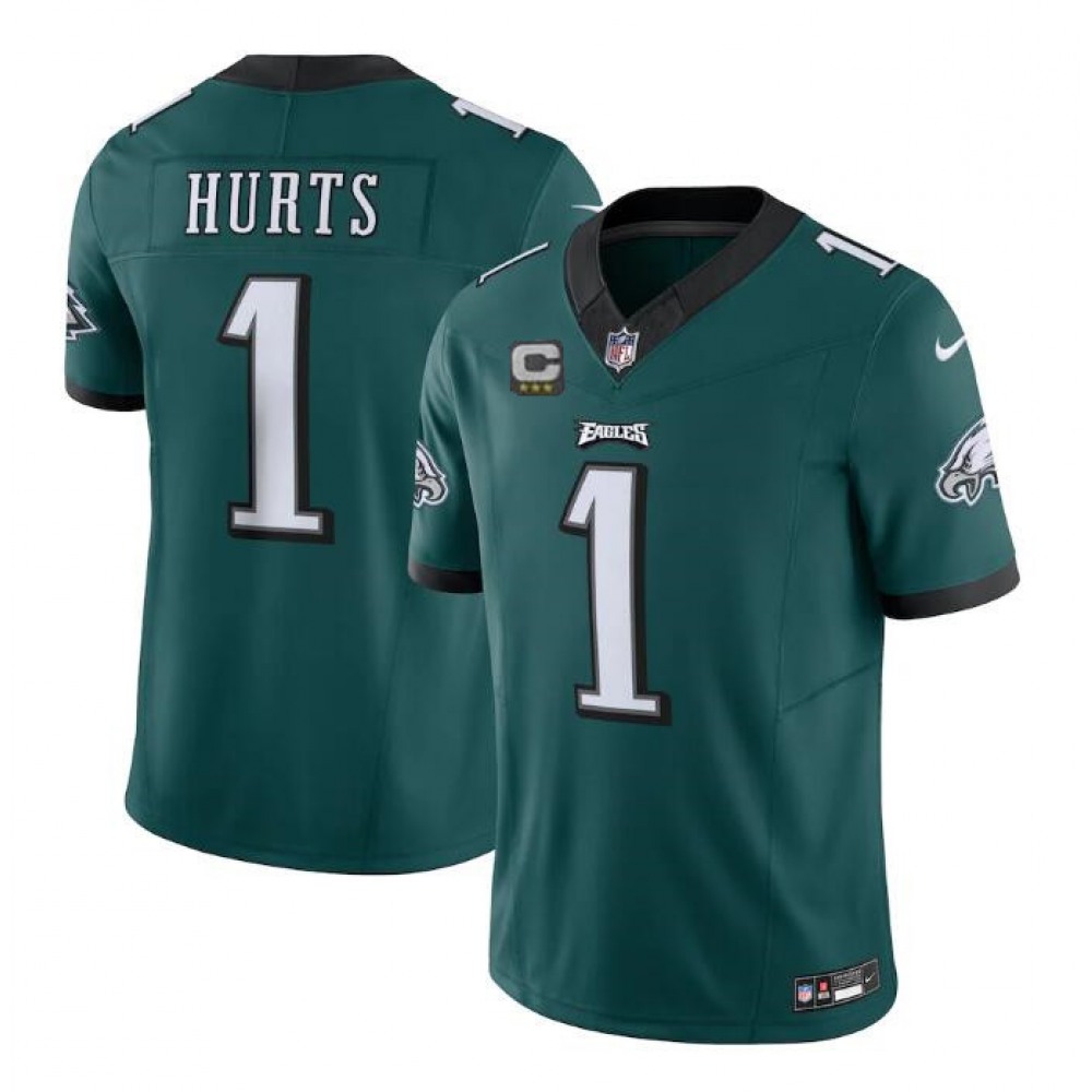 Men's Philadelphia Eagles #1 Jalen Hurts Green 2023 F.U.S.E. With C Patch Vapor Untouchable Limited Stitched Football Jersey Men's Philadelphia Eagles #1 Jalen Hurts Green 2023 F.U.S.E. With C Patch Vapor Untouchable Limited Stitched Football Jersey