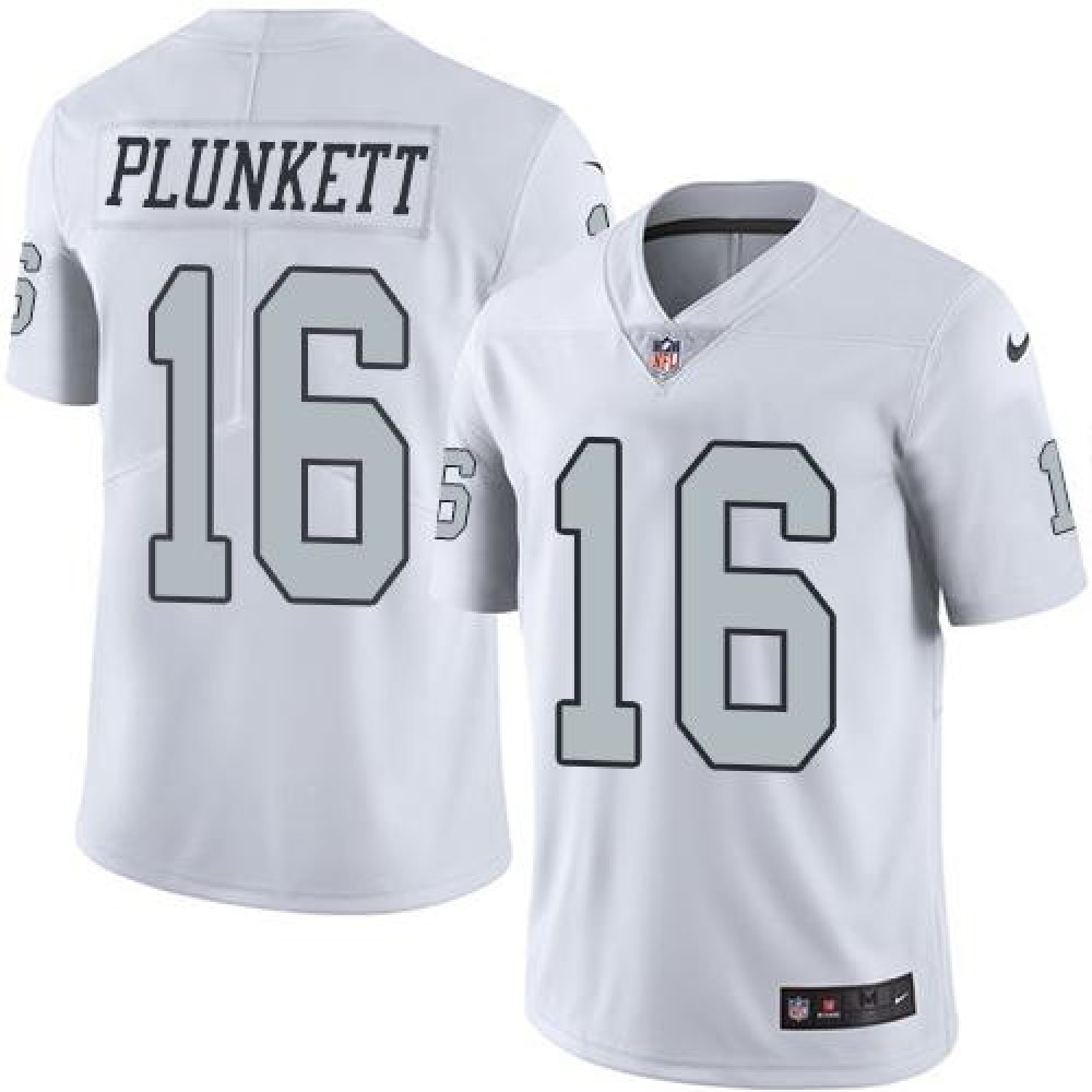 Nike Raiders #16 Jim Plunkett White Men's Stitched NFL Limited Rush Jersey Nike Raiders #16 Jim Plunkett White Men's Stitched NFL Limited Rush Jersey