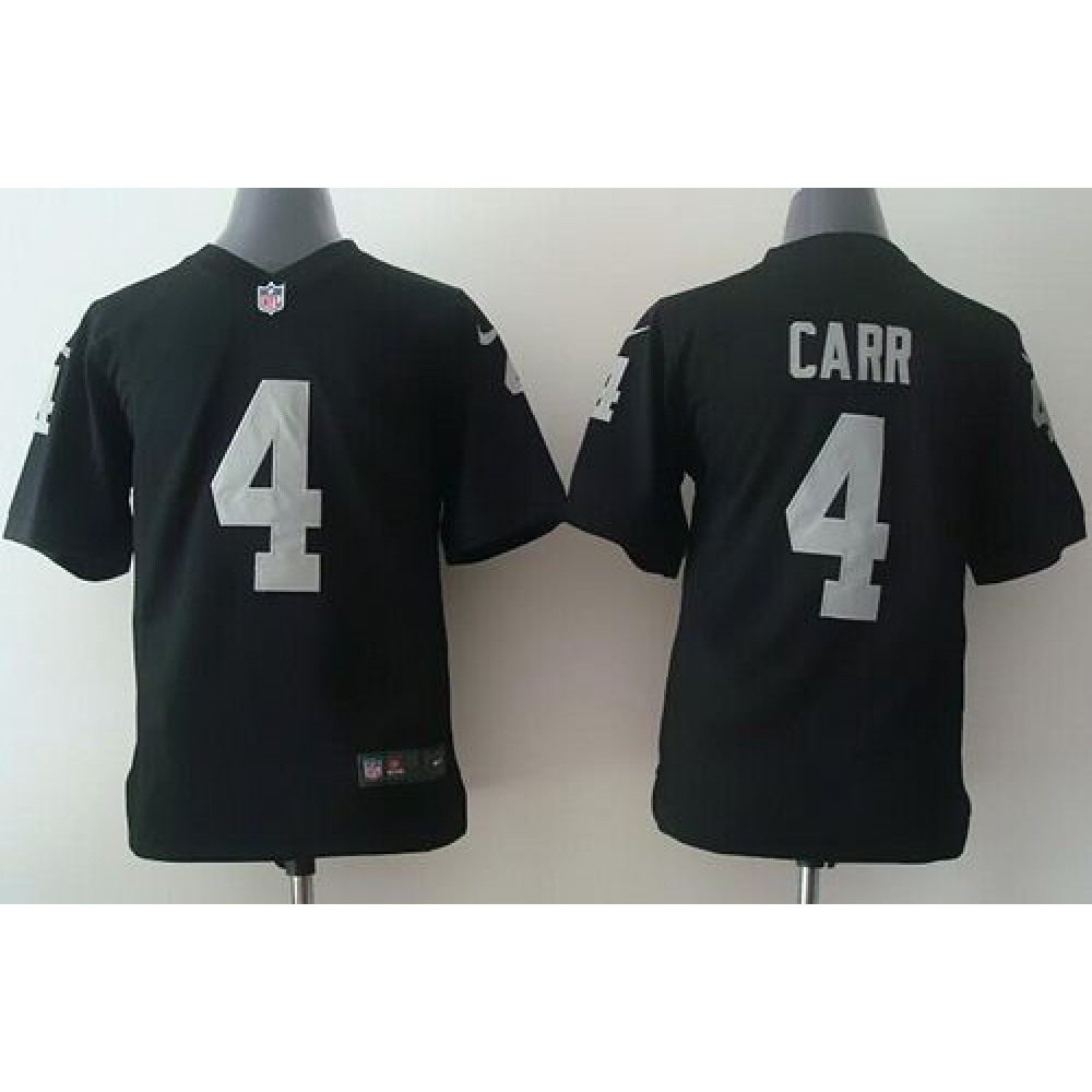 Nike Raiders #4 Derek Carr Black Team Color Youth Stitched NFL Elite Jersey Nike Raiders #4 Derek Carr Black Team Color Youth Stitched NFL Elite Jersey
