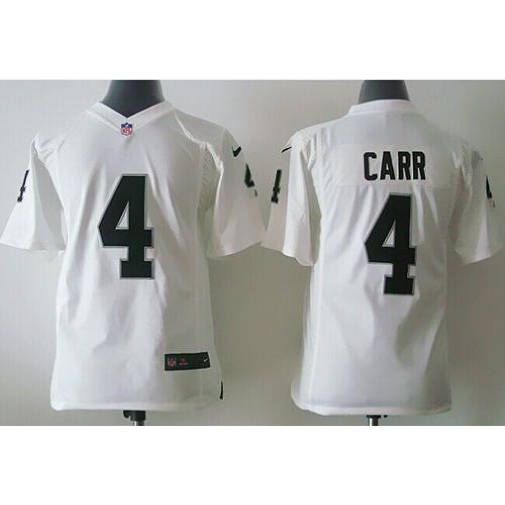 Nike Raiders #4 Derek Carr White Youth Stitched NFL Elite Jersey Nike Raiders #4 Derek Carr White Youth Stitched NFL Elite Jersey