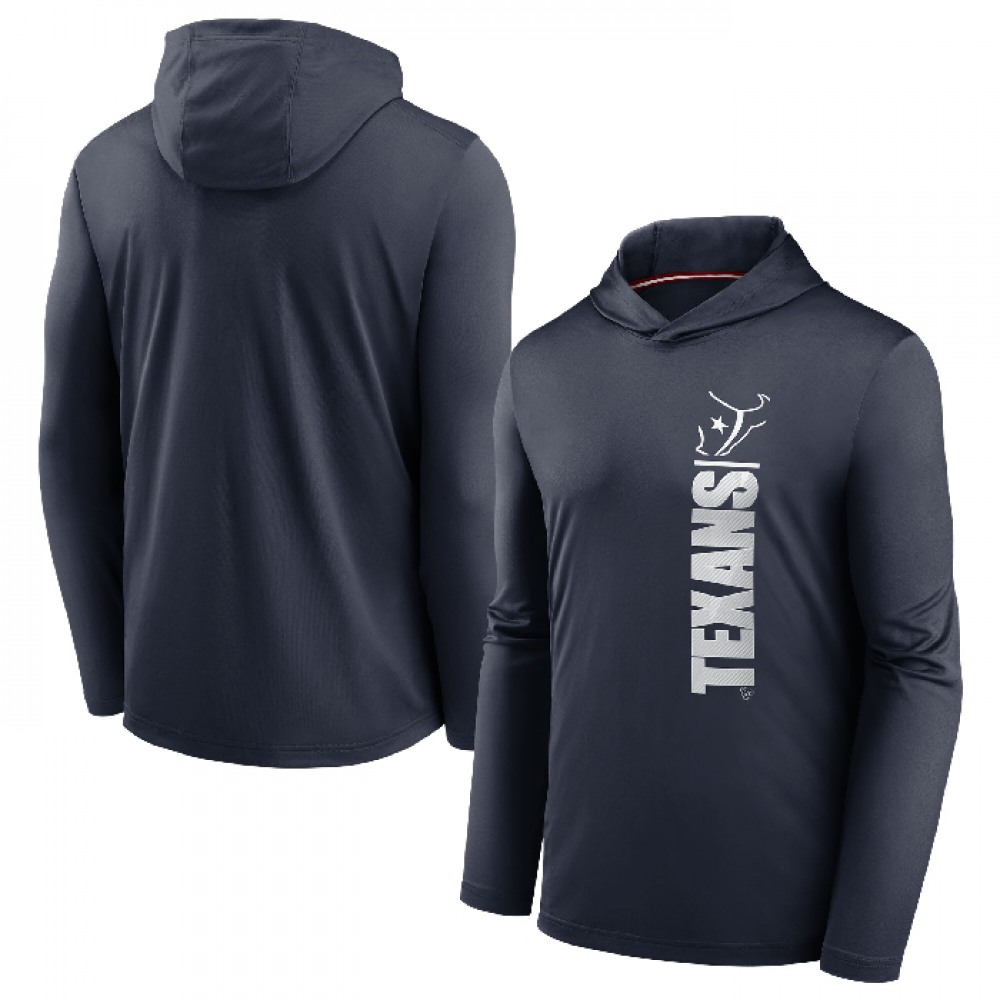 Men's Houston Texans Navy Fan Gear Team Stack Hoodie Performance Long Sleeve T-Shirt Men's Houston Texans Navy Fan Gear Team Stack Hoodie Performance Long Sleeve T-Shirt