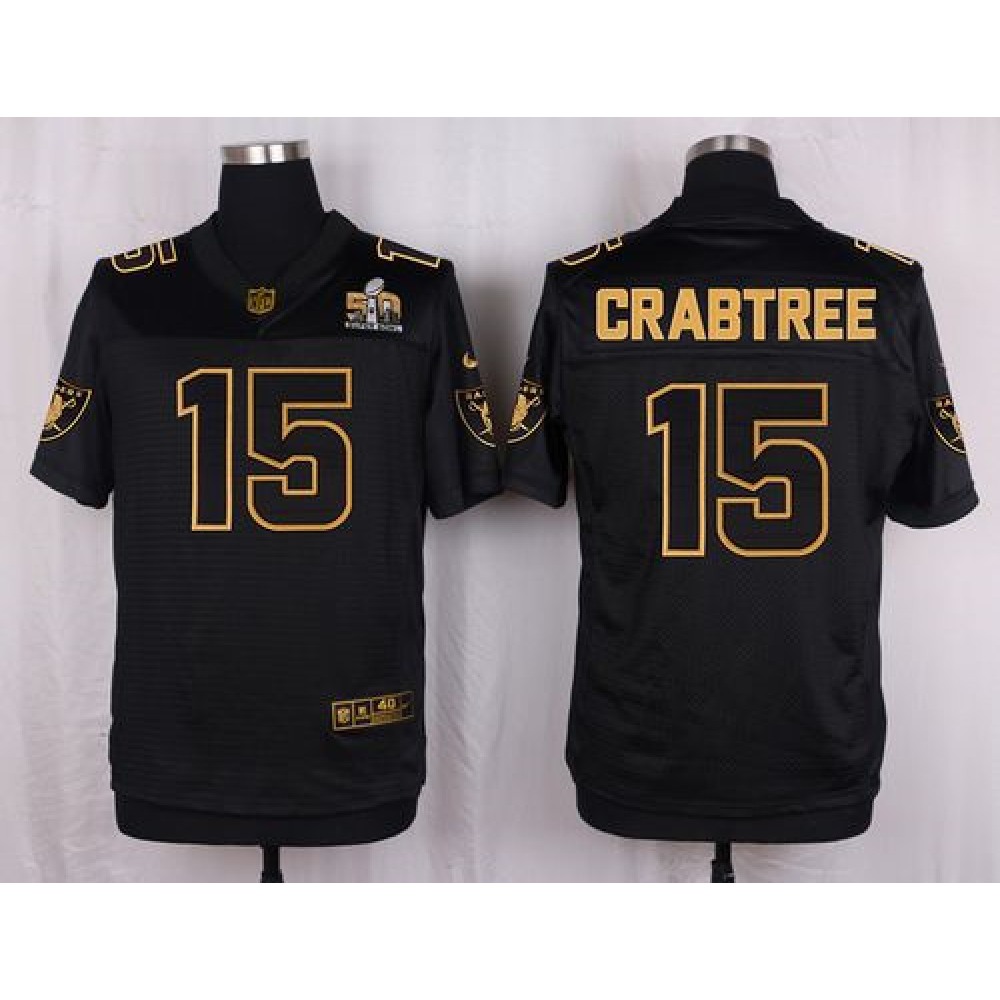 Nike Raiders #15 Michael Crabtree Black Men's Stitched NFL Elite Pro Line Gold Collection Jersey Nike Raiders #15 Michael Crabtree Black Men's Stitched NFL Elite Pro Line Gold Collection Jersey