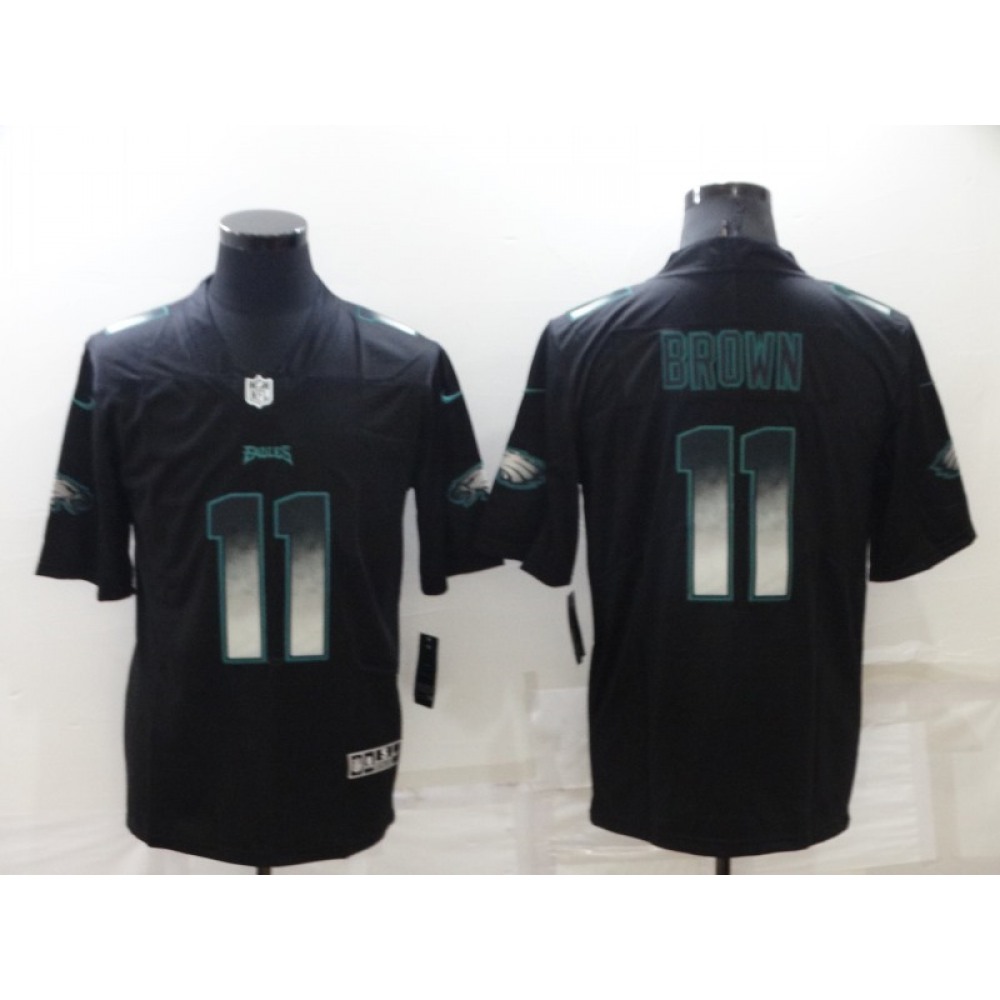 Men's Philadelphia Eagles #11 A. J. Brown Black Smoke Fashion Limited Stitched Jersey Men's Philadelphia Eagles #11 A. J. Brown Black Smoke Fashion Limited Stitched Jersey