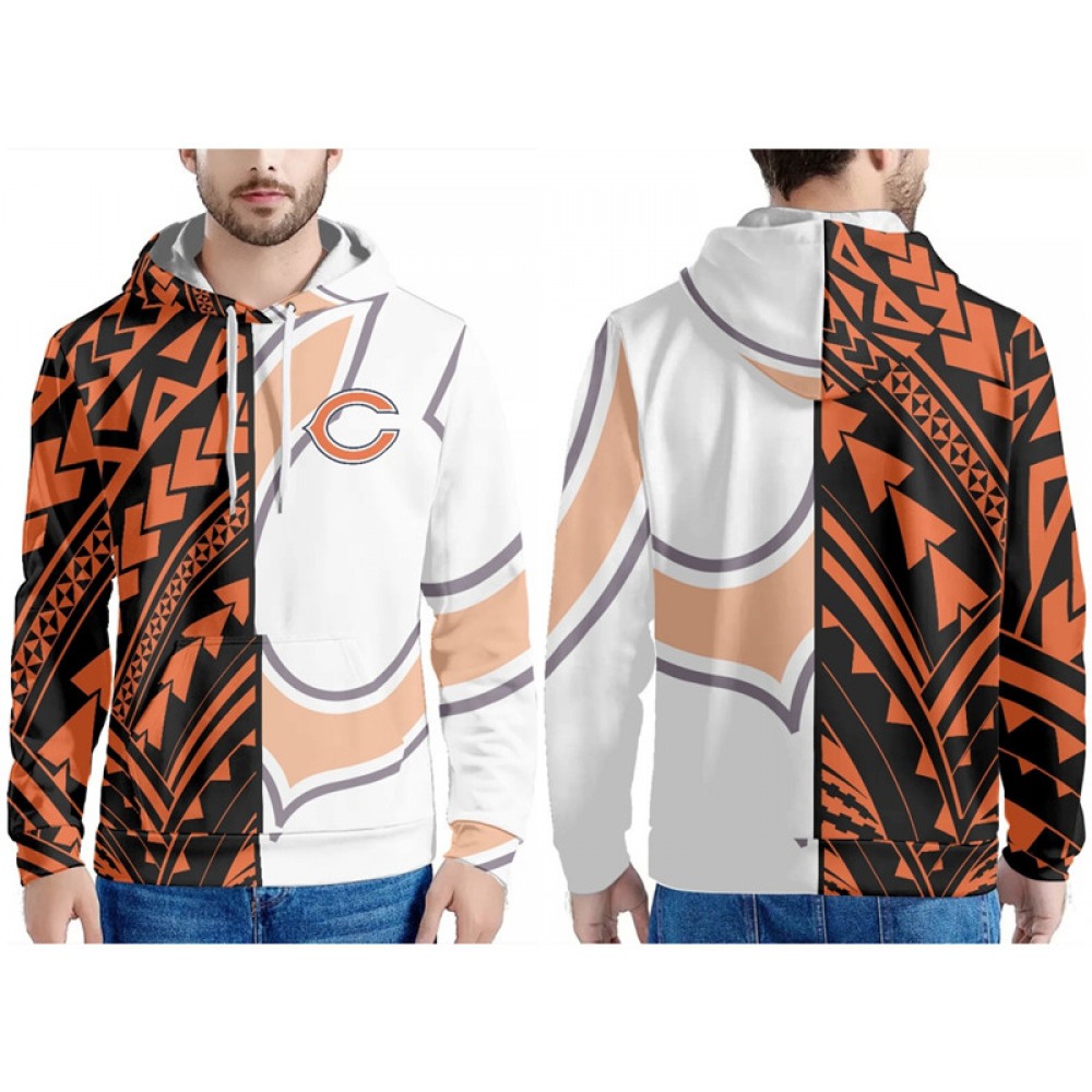 Men's Chicago Bears Black/Orange/White Pullover Hoodie