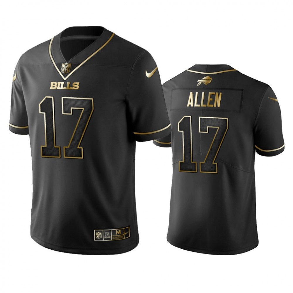 Men's Buffalo Bills #17 Josh Allen Black 2019 Golden Edition Limited Stitched NFL Jersey Men's Buffalo Bills #17 Josh Allen Black 2019 Golden Edition Limited Stitched NFL Jersey