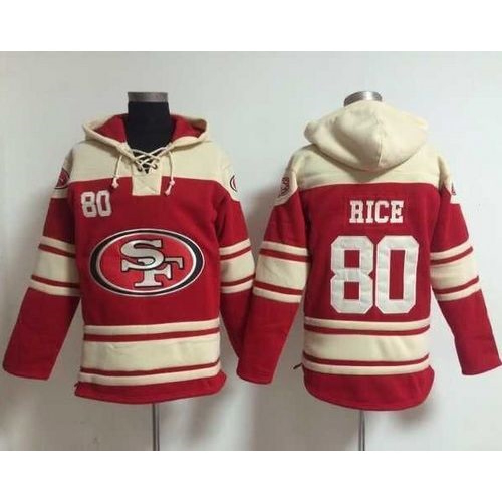 Nike 49ers #80 Jerry Rice Red Sawyer Hoodie Sweatshirt NFL Hoodie