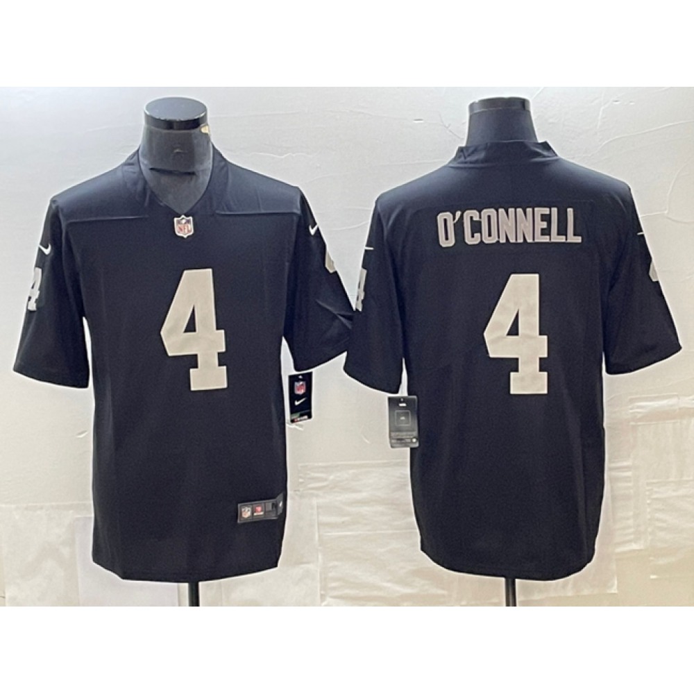 Men's Las Vegas Raiders #4 Aidan O'Connell Black Vapor Untouchable Stitched Football Jersey Men's Las Vegas Raiders #4 Aidan O'Connell Black Vapor Untouchable Stitched Football Jersey