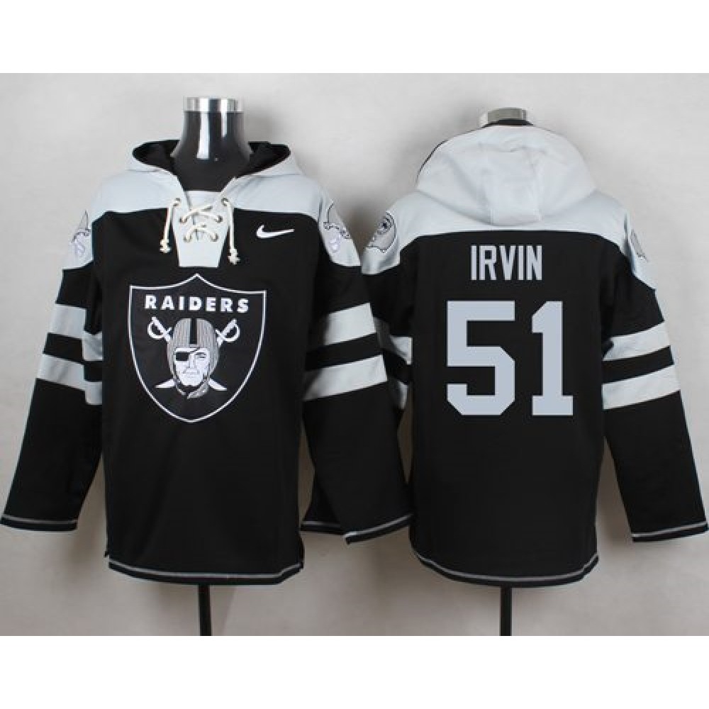 Nike Raiders #51 Bruce Irvin Black Player Pullover NFL Hoodie Nike Raiders #51 Bruce Irvin Black Player Pullover NFL Hoodie